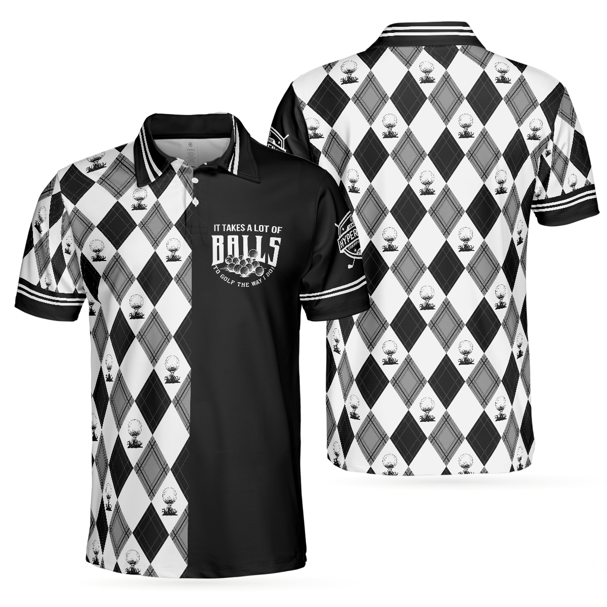 Golf The Way I Do Polo Shirt, Black And White Argyle Pattern Polo Shirt, Best Golf Shirt For Men
