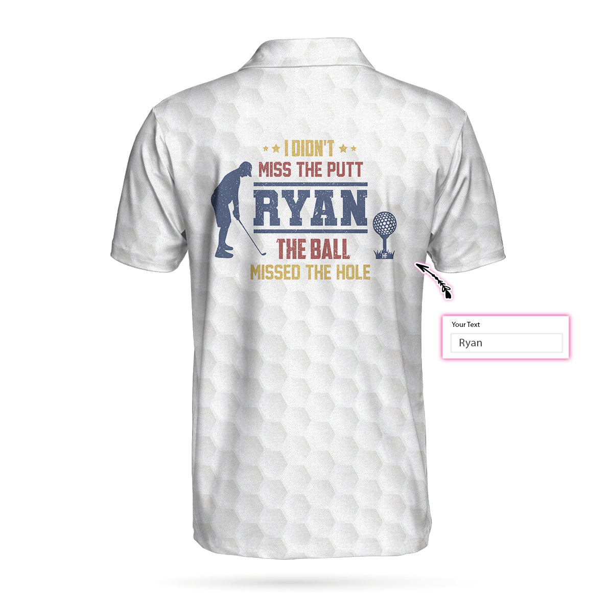 Alternative view of Golf Vintage And American Flag Custom Polo Shirt, Personalized I Didn't Miss The Putt Polo Shirt, Funny Golf Shirt For Men