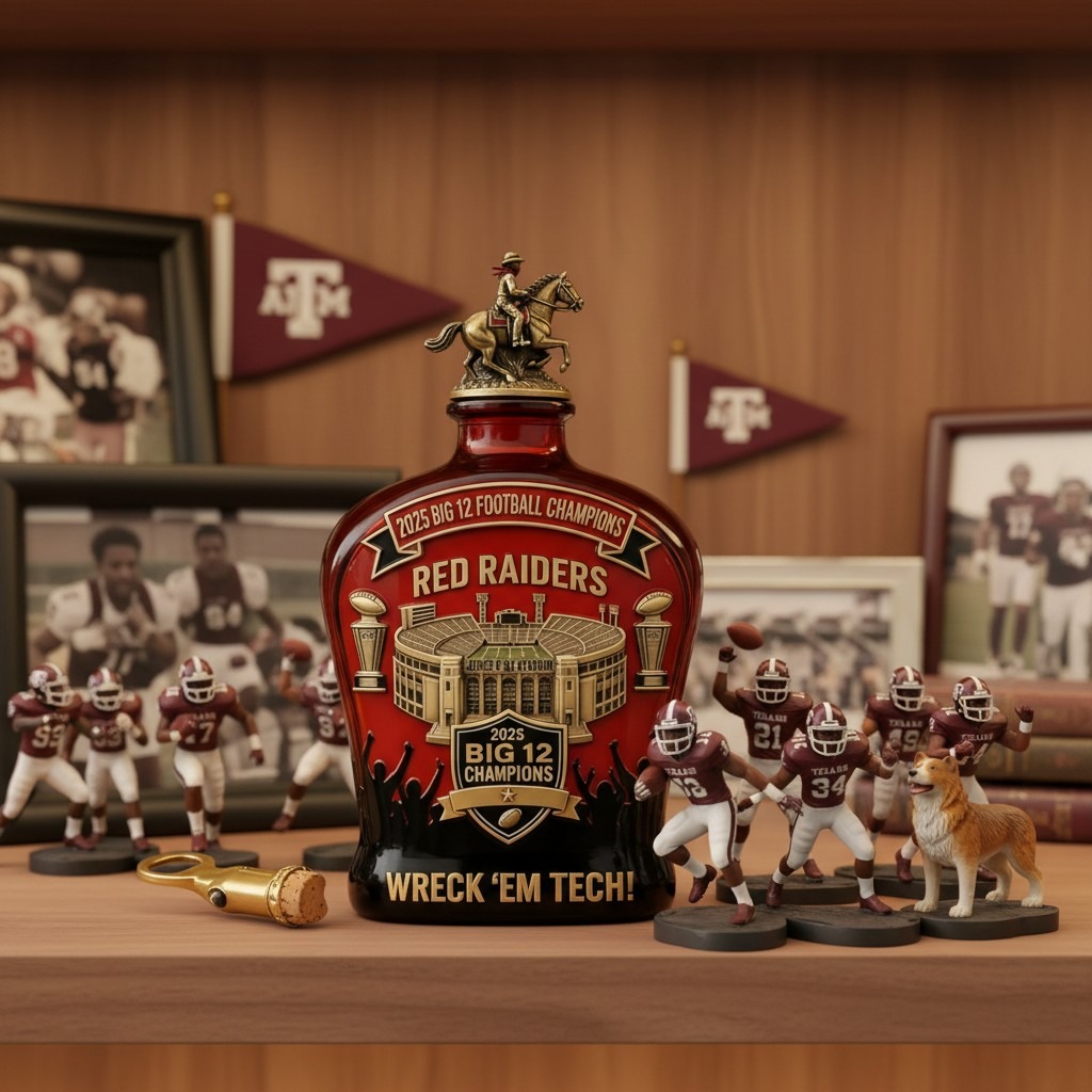 Guns Up, Champions! Celebrate the 2025 Big 12 Victory with the Red Raiders “Wreck ‘Em Tech” Collector’s Bottle