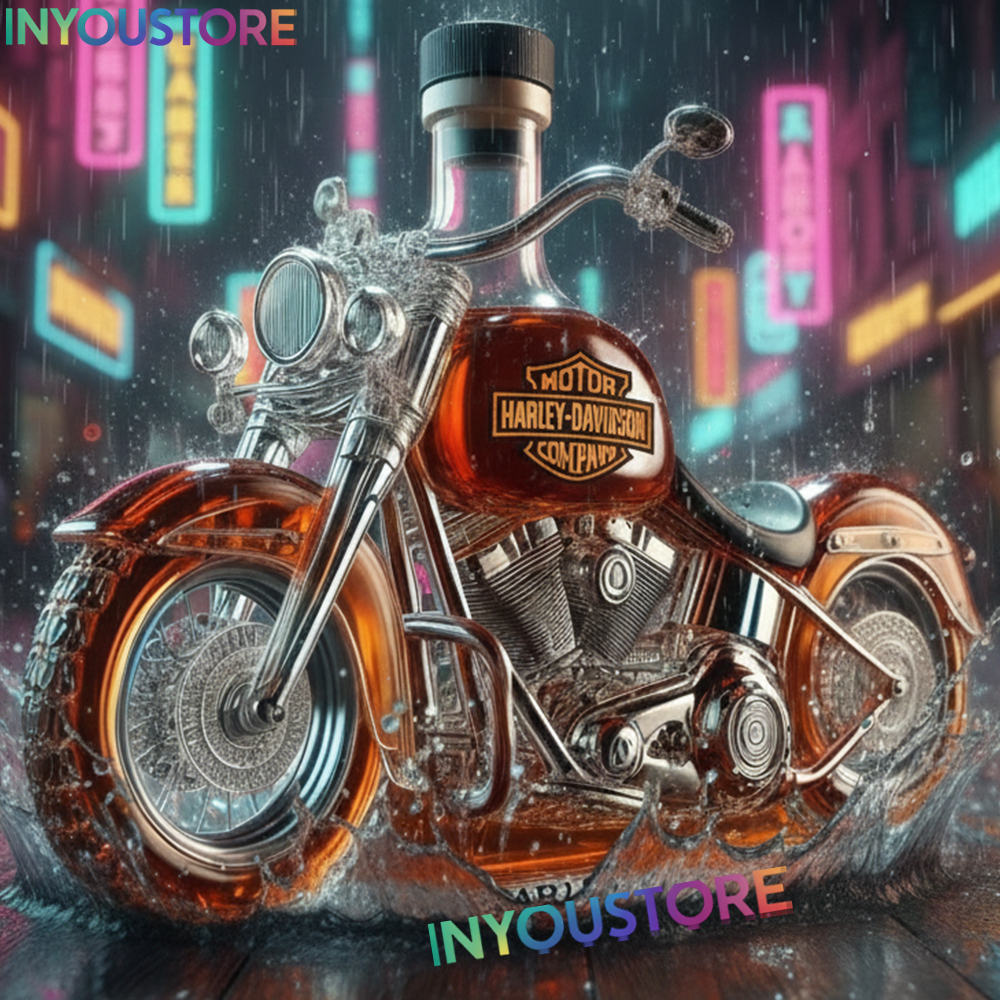 Harley-Davidson Motorcycle Shaped Whiskey Decanter Bottle - Image 4