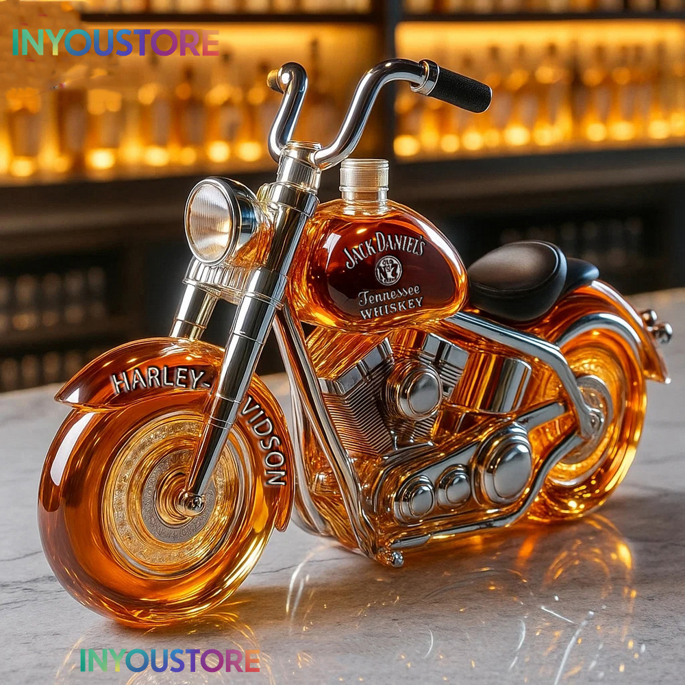 Harley Davidson Motorcycle Whiskey Bottle