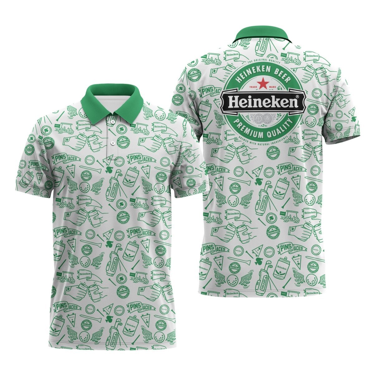 Heineken Doodle Art Polo Shirt