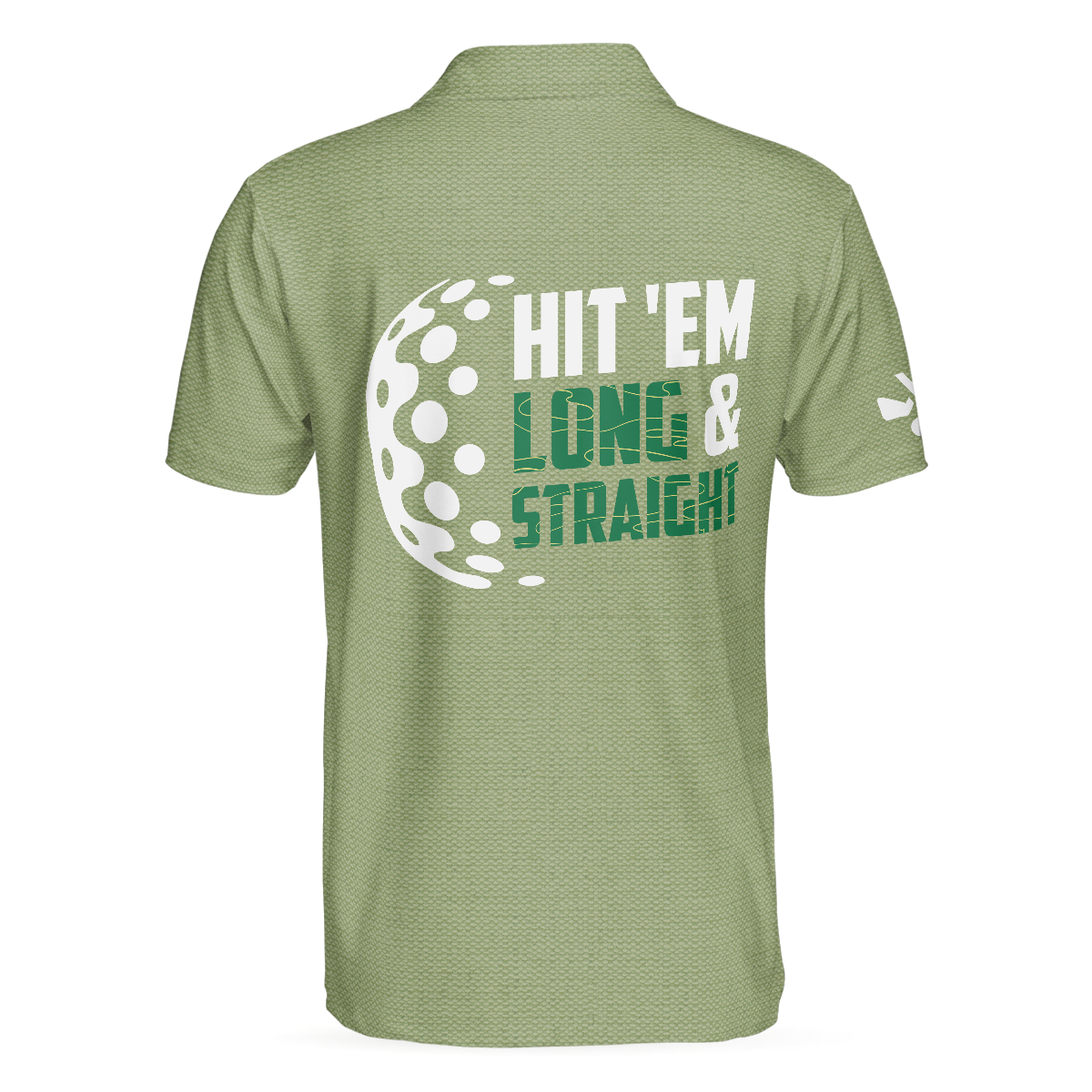 Alternative view of Hit 'Em Long & Straight Golf Course Pattern Polo Shirt, Elegant Golf Shirt For Men, Cool Gift For Golfers
