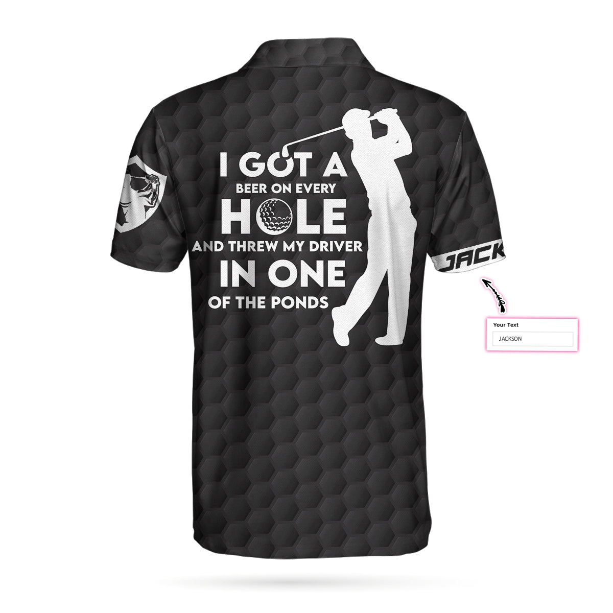 Alternative view of I Got A Hole In One Custom Polo Shirt, Personalized Golf American Flag Polo Shirt, Cool Golf Shirt For Men