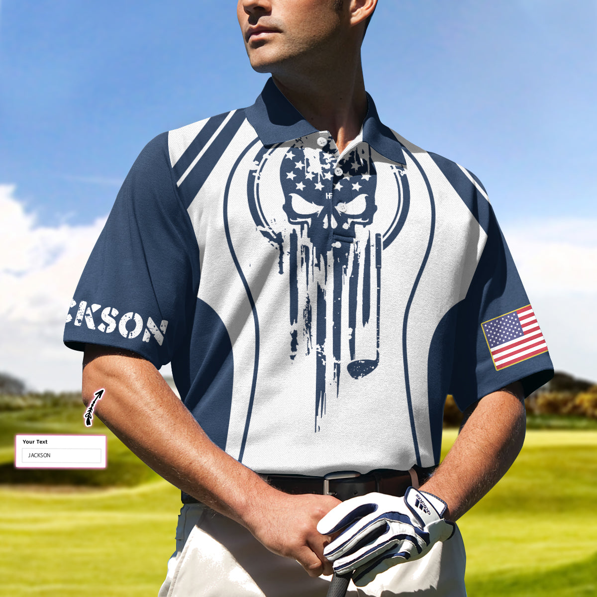 Alternative view of I Got A Hole In One Golf Custom Polo Shirt, Personalized Skull Golf Shirt For Men