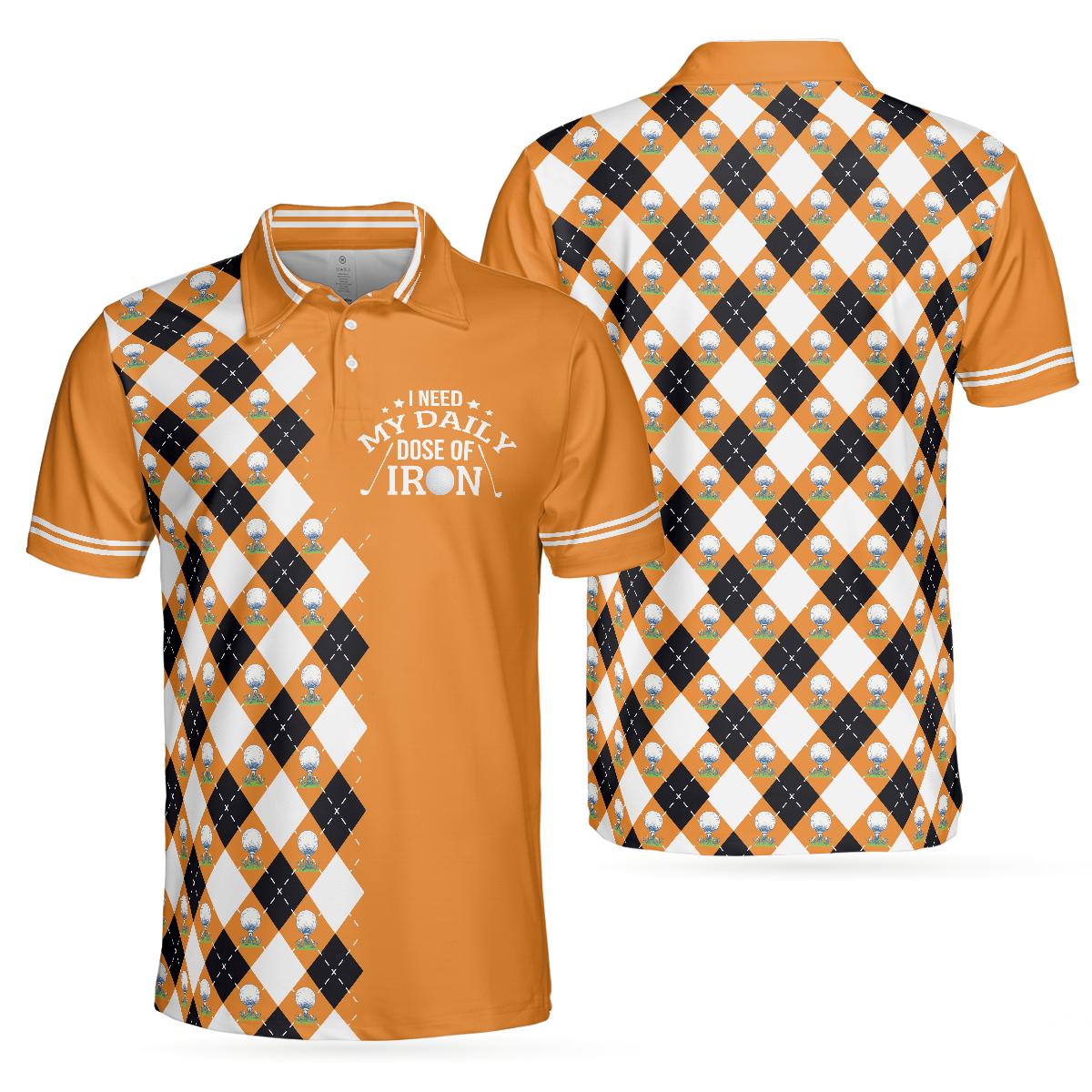 I Need My Daily Dose Of Iron Remastered Polo Shirt, Argyle Pattern Polo Shirt, Best Golf Shirt For Men