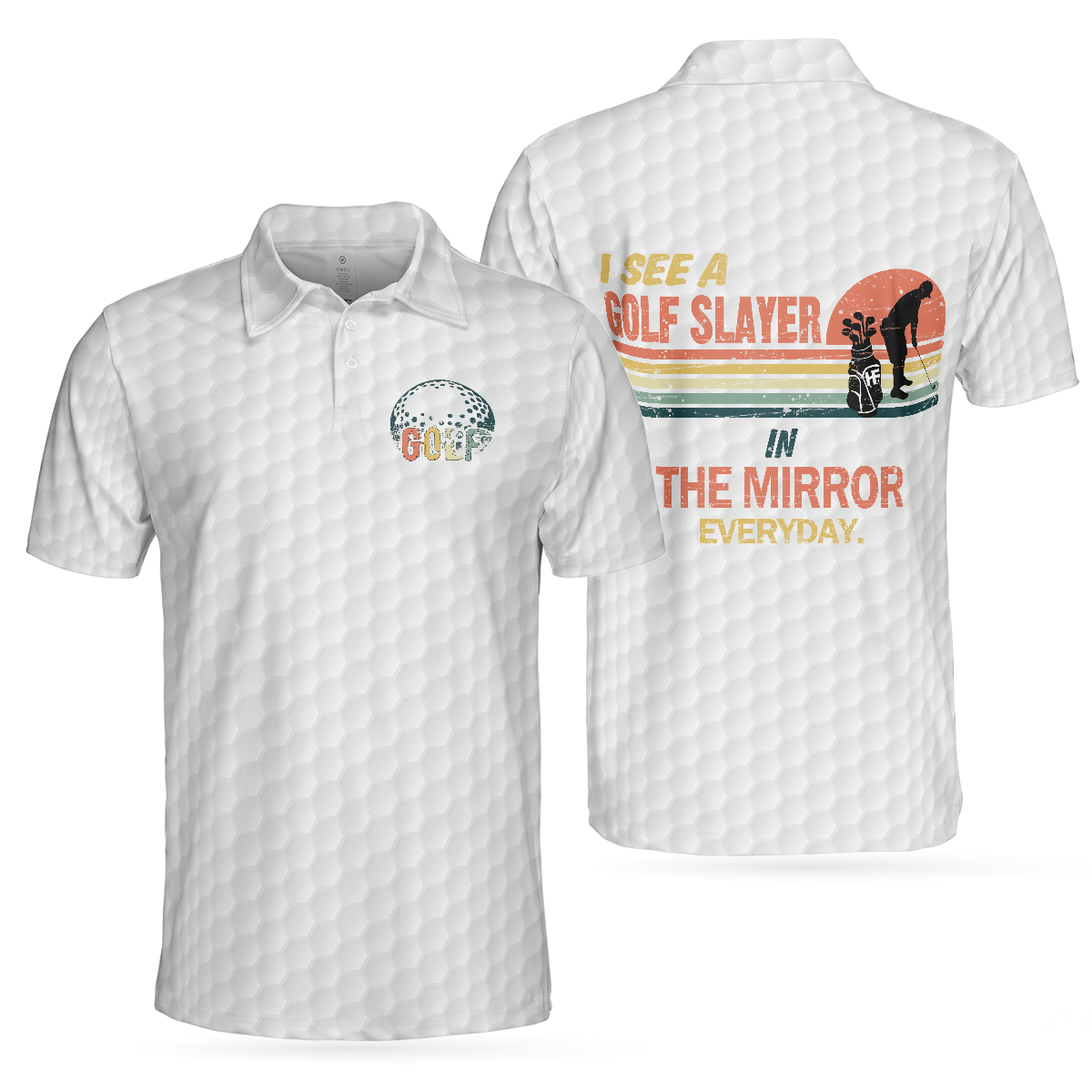 I See A Golf Slayer In The Mirror Everyday Polo Shirt, Vintage Palette Golf Polo Shirt, Best Golf Shirt For Men