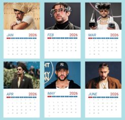 Alternative view of Bad Bunny 2026 Wall Calendar, Bowl Music Poster Wall Art