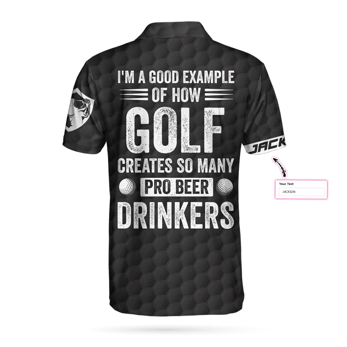 Alternative view of I'm A Golf Pro Custom Polo Shirt, Personalized American Flag Golf Shirt For Men, Cool Gift For Golfers