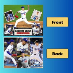 Alternative view of Dog Baseball Wall Calendar 2026, Blue & White Calendar, Sport Culture Monthly, 3 Size Glossy and Matte