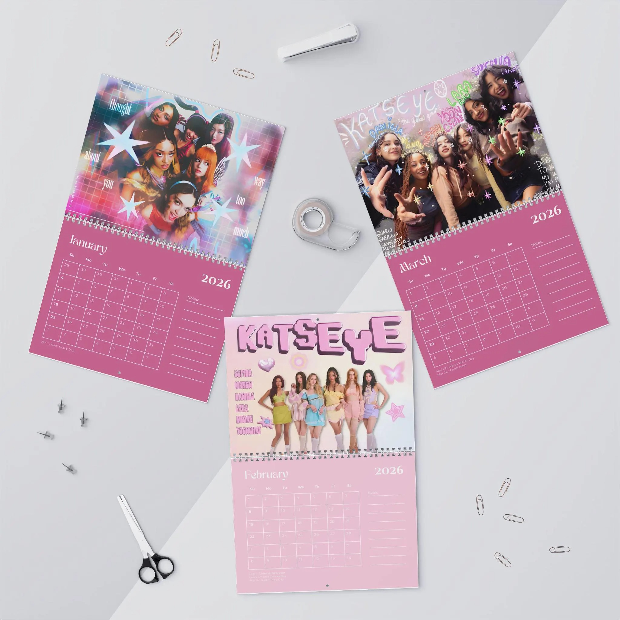 KATSEYE 2026 Wall Calendar | 2026 Monthly Planner. Kpop Merchandise. Room and office decor - Image 5
