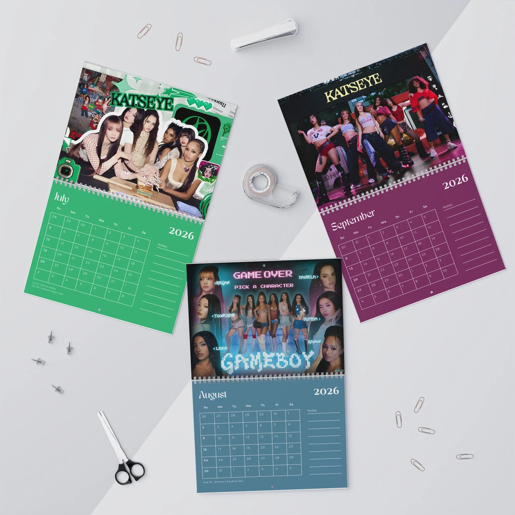 KATSEYE 2026 Wall Calendar | 2026 Monthly Planner. Kpop Merchandise. Room and office decor - Image 3