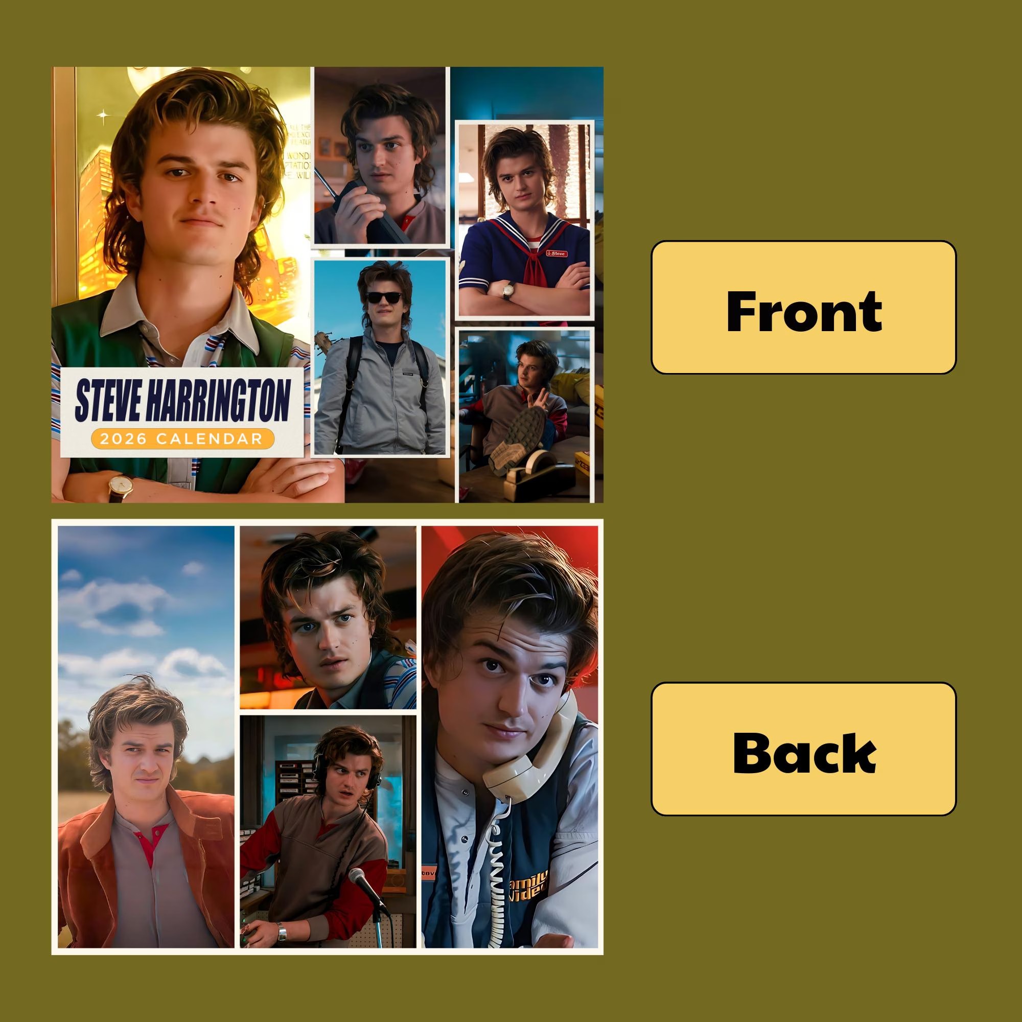 Steve Harrington 2026 Calendar, Joe Keery Monthly Planner, TV Show Inspired Gift, Holiday Present - Image 3