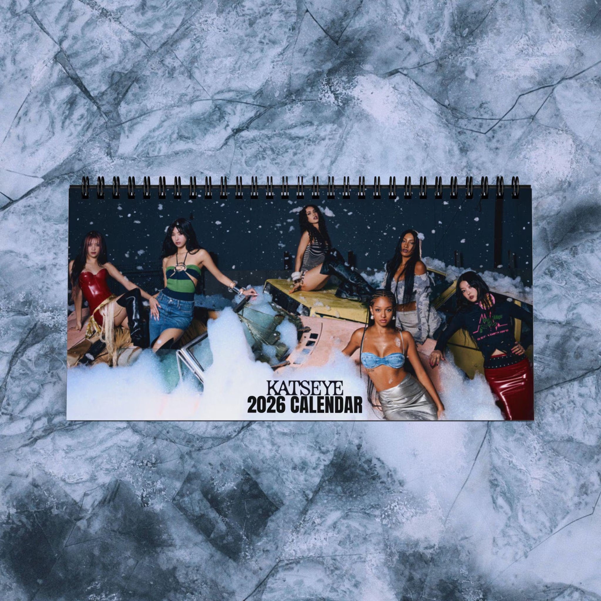 Katseye Beautiful Chaos Desktop Calendar 2026 grid | Kpop Christmas Gift