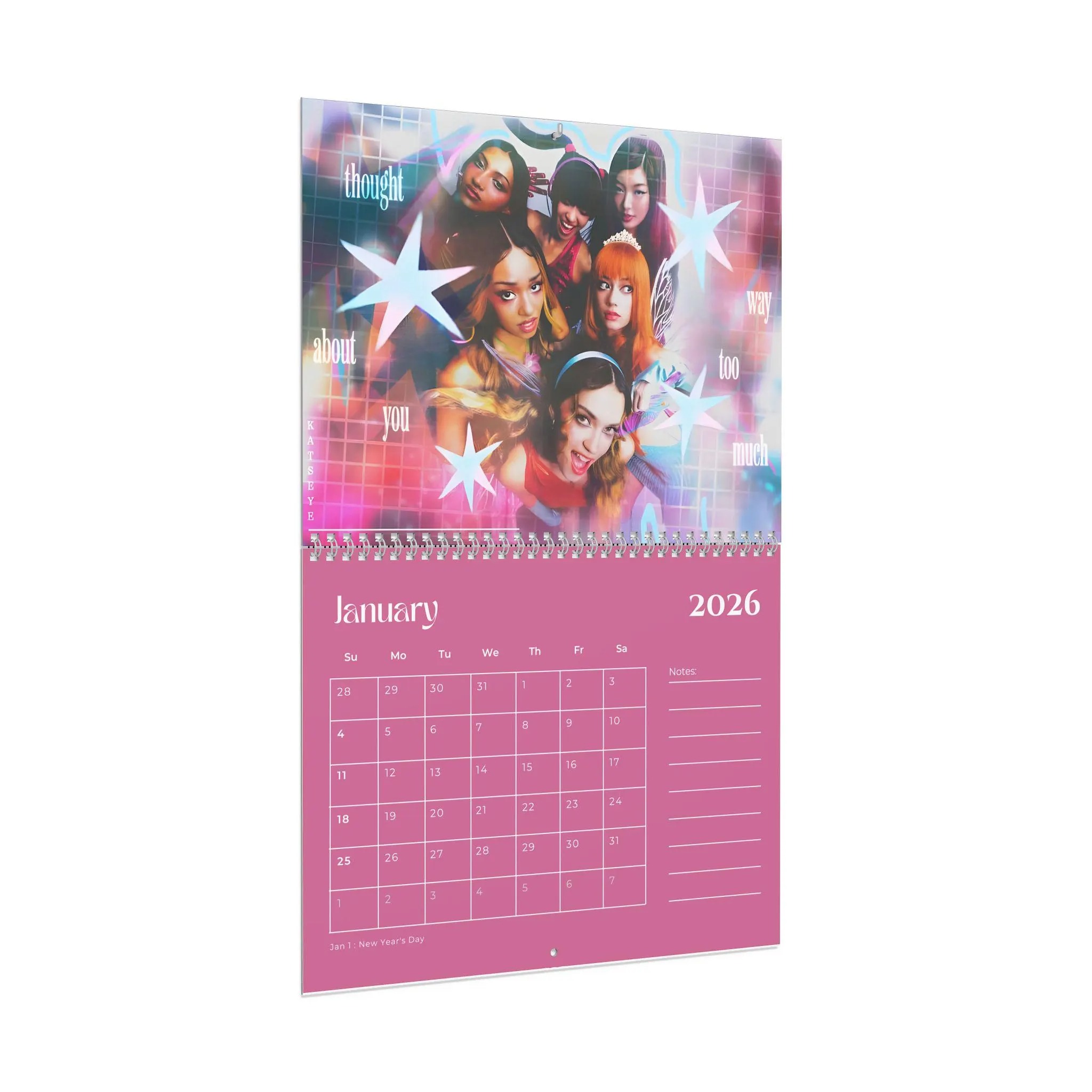 KATSEYE 2026 Wall Calendar | 2026 Monthly Planner. Kpop Merchandise. Room and office decor - Image 7