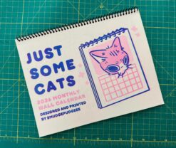 Just Some Cats 2026 Risograph Calendar, Sunday to Saturdary Monthly Wall Calendar
