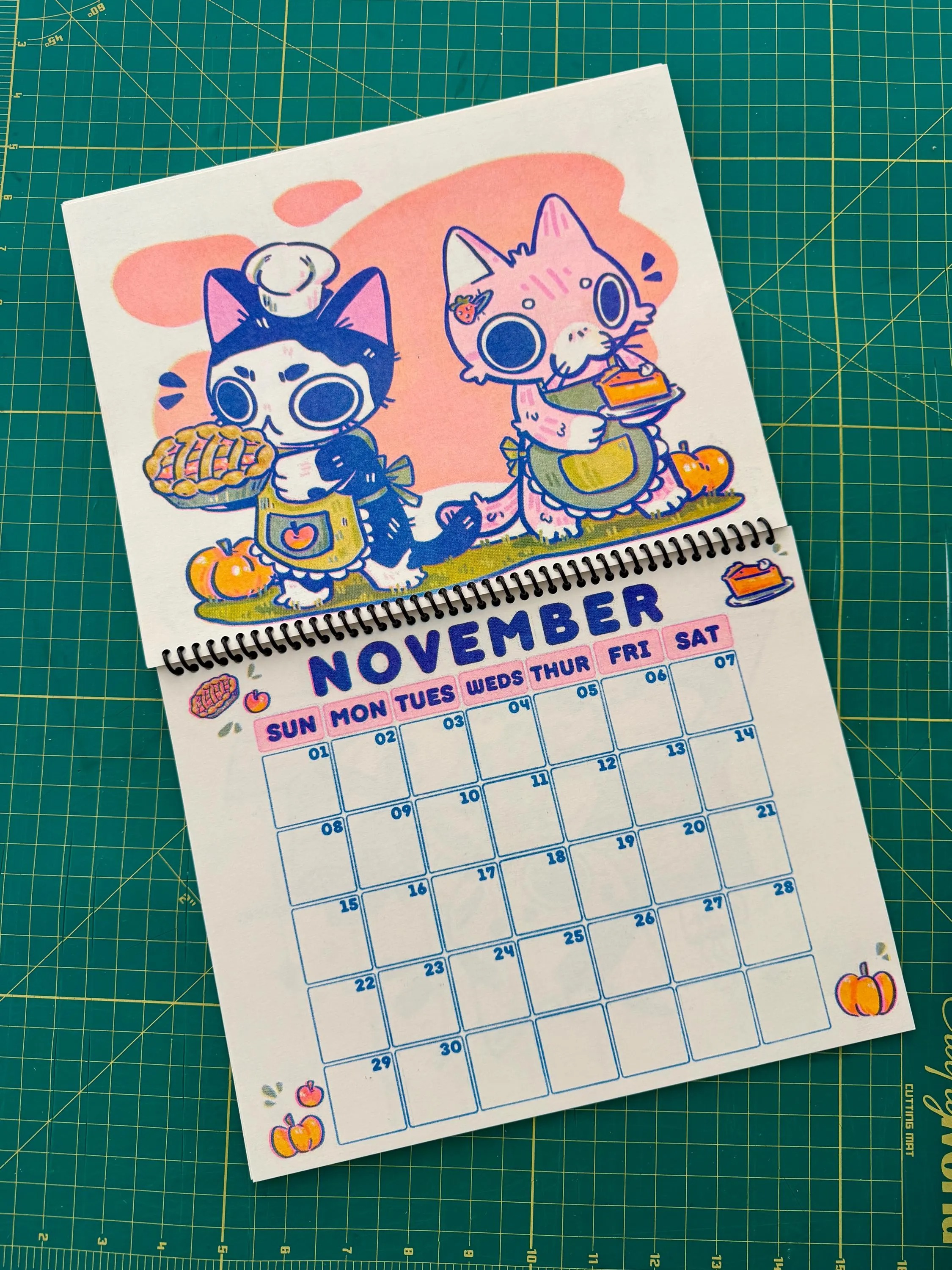Just Some Cats 2026 Risograph Calendar, Sunday to Saturdary Monthly Wall Calendar - Image 7