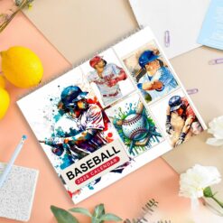 2026 Baseball Calendar, Sports Calendar, Watercolor Baseball Art, Baseball Player Illustration, Gift for Baseball Fans