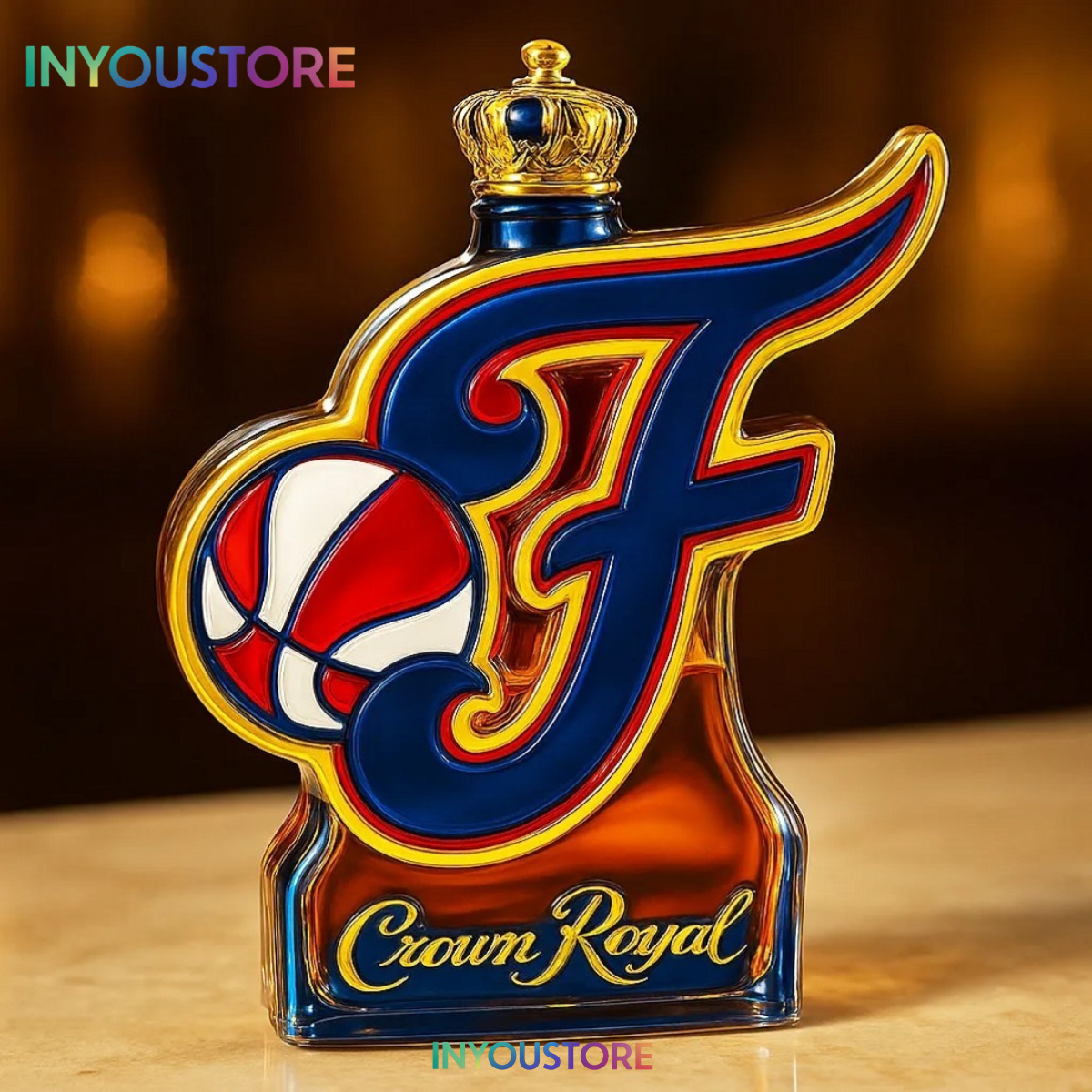 Indiana Fever Crown Royal Whiskey Bottle