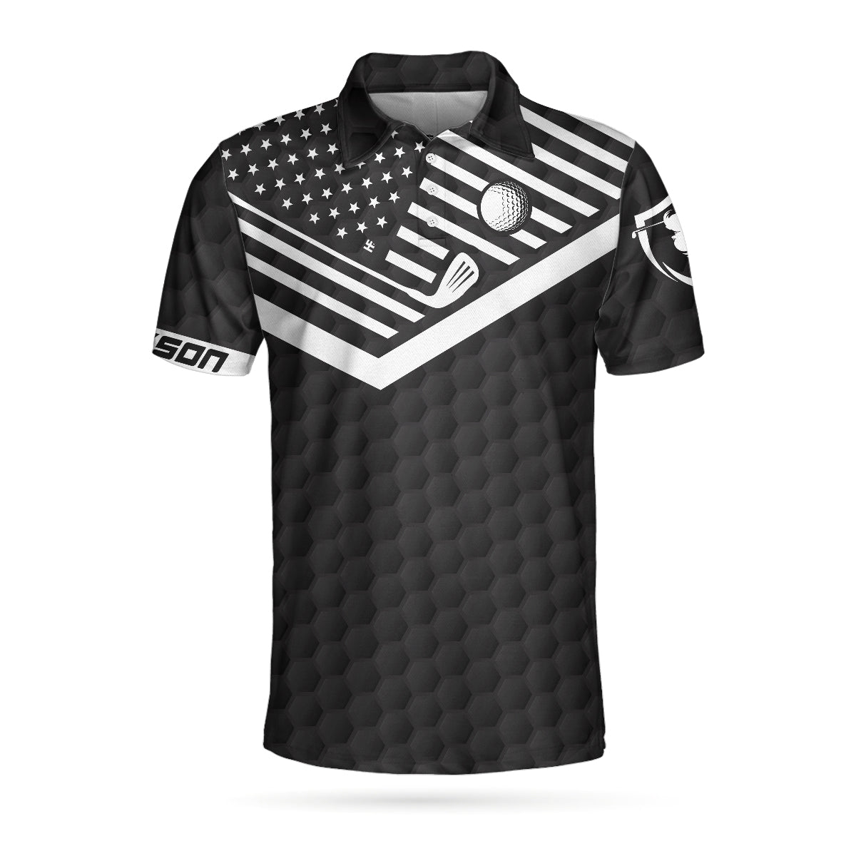 Alternative view of It Takes A Lot Of Balls Golfer Custom Polo Shirt, Personalized American Flag Golf Shirt For Men