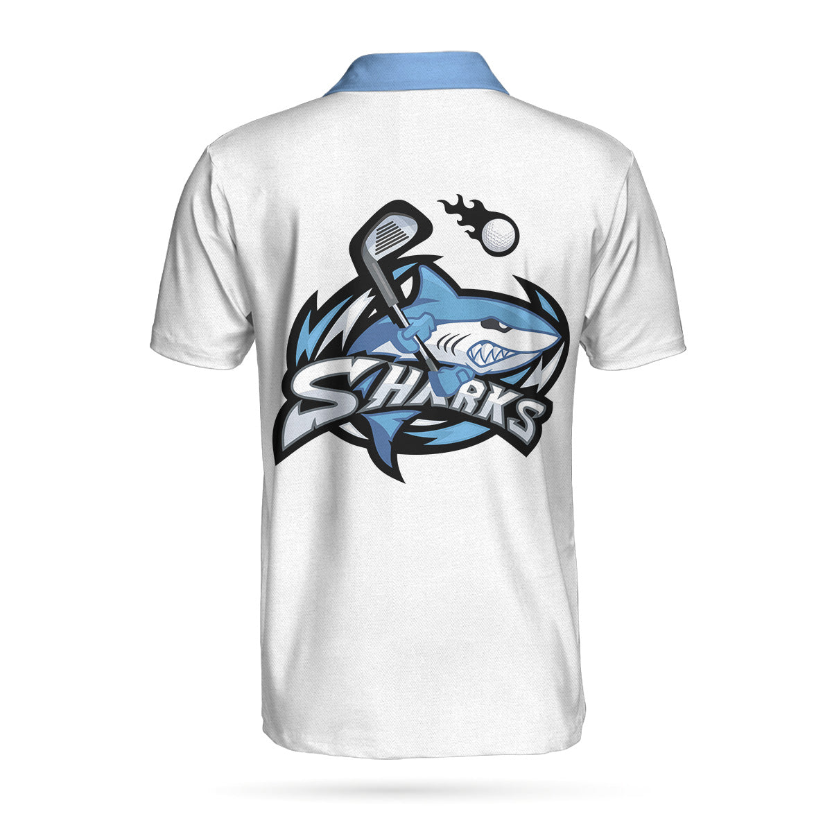 Alternative view of Jawsome Golfer Shark Golf Short Sleeve Polo Shirt, Shark Golfer Polo Shirt, Best Golf Shirt For Men