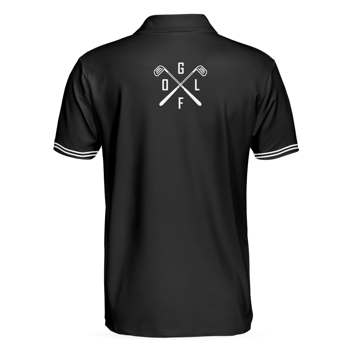 Alternative view of Just Golf It Skull Short Sleeve Golf Polo Shirt, Black And White Golf Shirt For Men