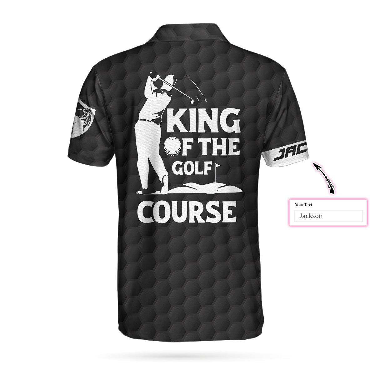 Alternative view of King Of The Golf Course Custom Polo Shirt, Personalized Golf American Flag Golf Shirt For Men