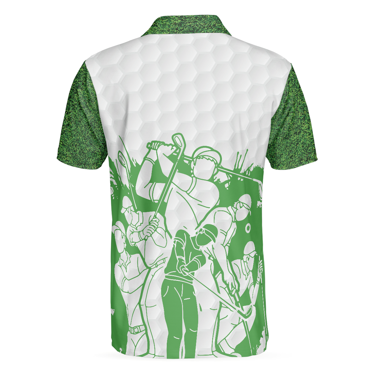 Alternative view of King Of The Green Golf Polo Shirt, White And Green Golf Shirt For Men, Cool Gift For Golfers