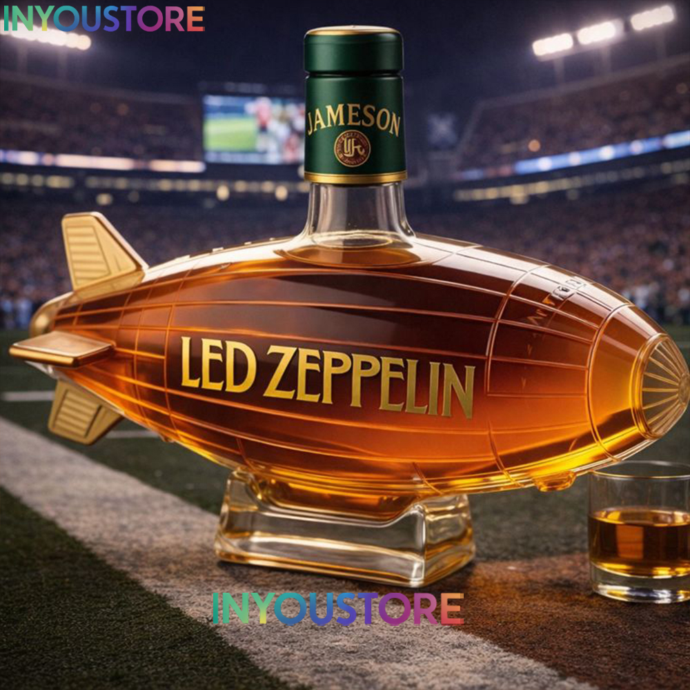 Led Zeppelin Airship Whiskey Bottle – Rock Legend Blimp-Shaped Glass Decanter Collectible Gift - Image 3