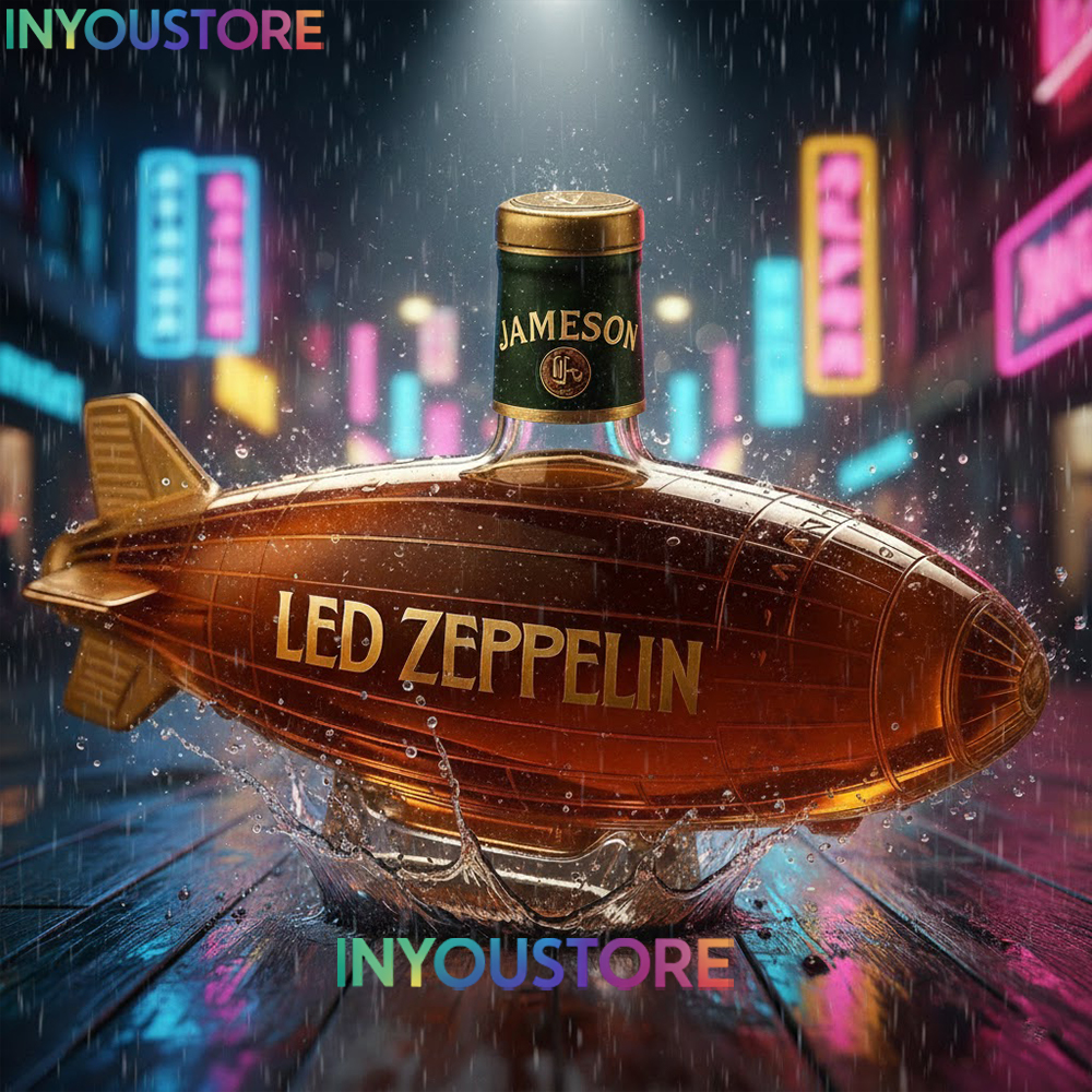 Led Zeppelin Airship Whiskey Bottle – Rock Legend Blimp-Shaped Glass Decanter Collectible Gift - Image 4