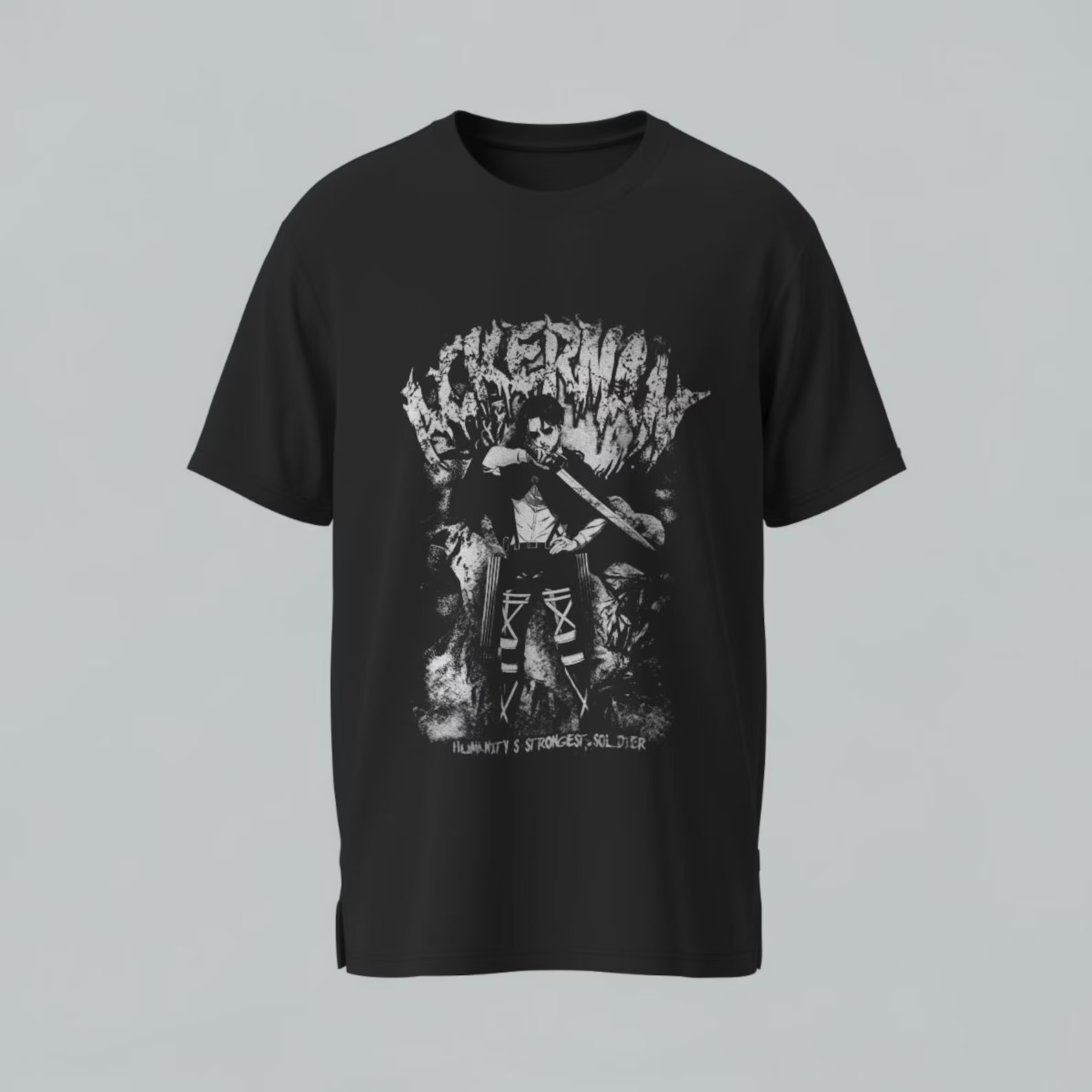 Alternative view of Levi T-Shirt: Attack on Titan Captain – Japanese Anime Streetwear Battle Style