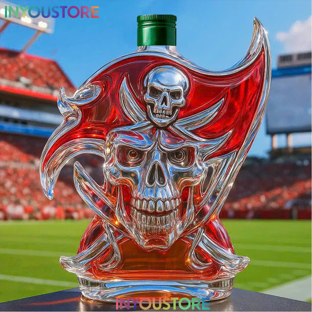 Limited Edition Tampa Bay Buccaneers Skull Whisky Bottle