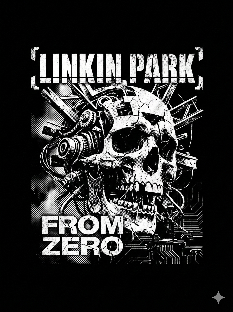 Alternative view of Linkin Park From Zero Industrial Nu Metal Vintage Bootleg Washed Tee