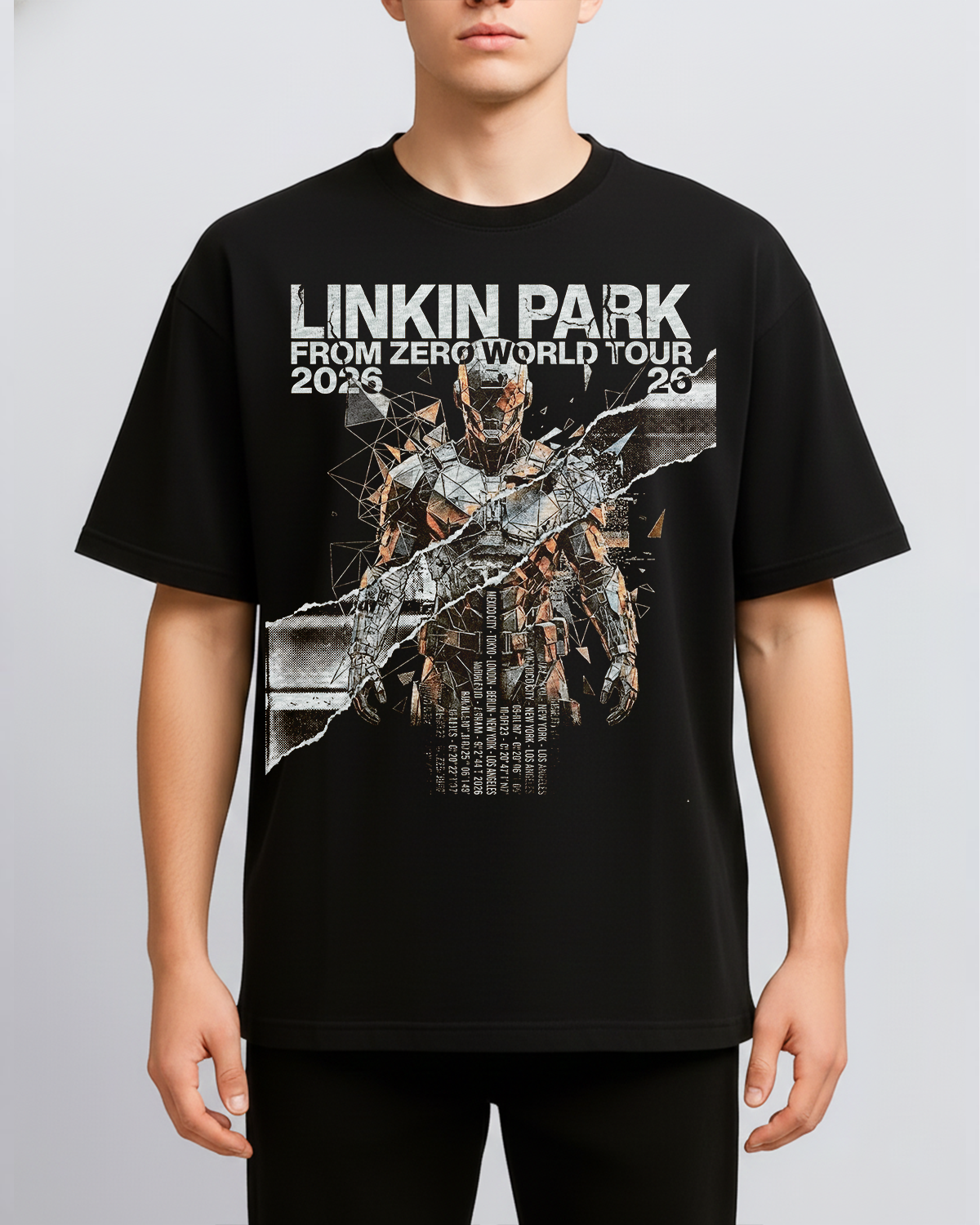 Alternative view of Linkin Park From Zero Tour Vintage 2000s Nu Metal Bootleg Washed Aesthetic