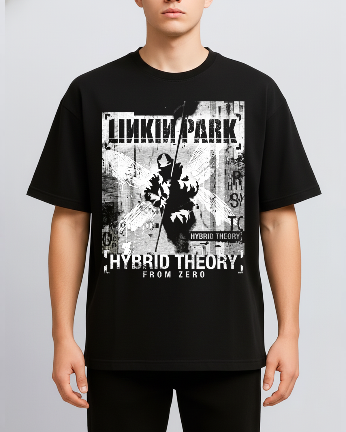 Alternative view of Linkin Park Hybrid Theory Y2K Nu Metal Aesthetic Vintage Glitch Texture