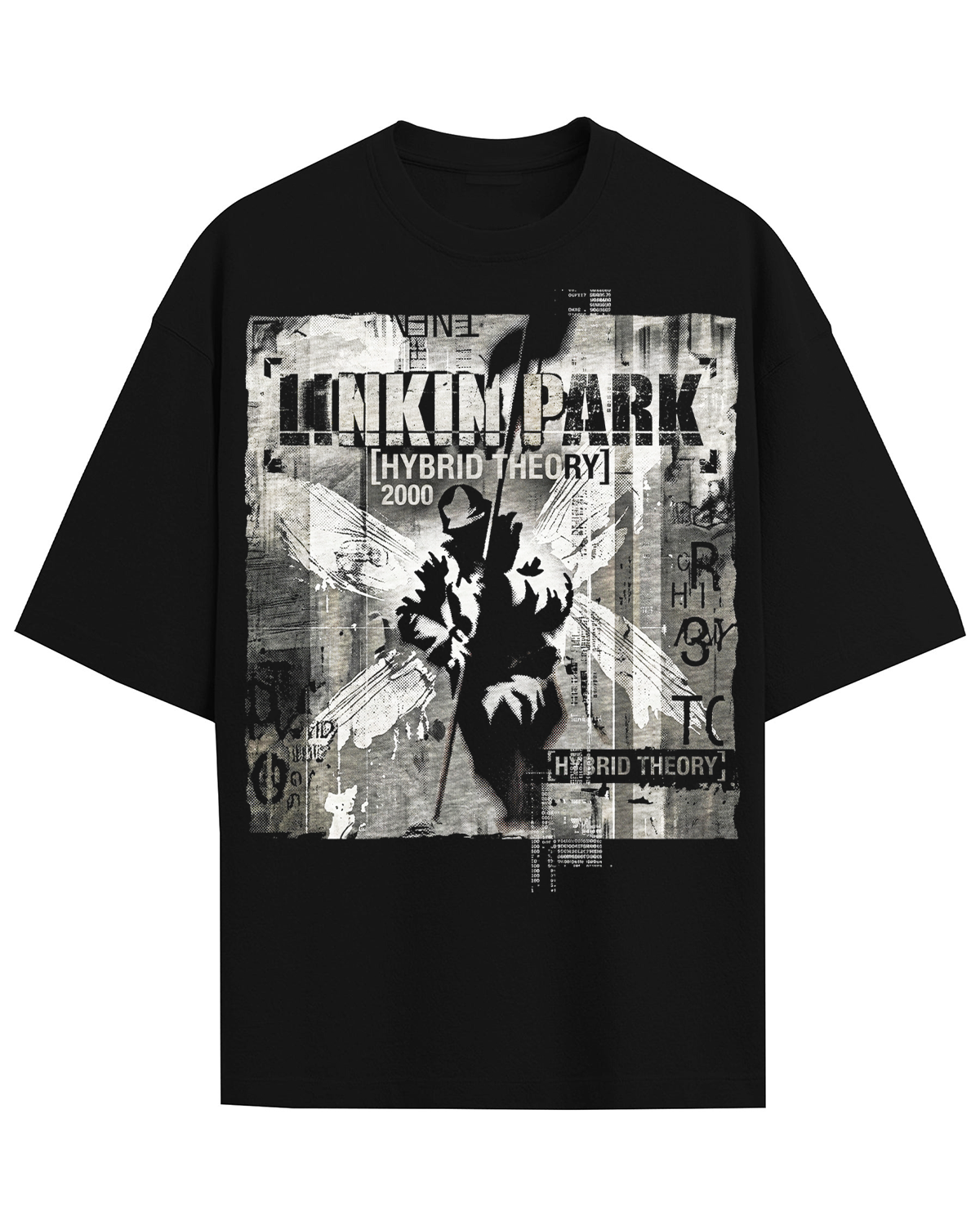 Linkin Park Hybrid Theory Y2K Nu Metal Aesthetic Vintage Glitch Texture