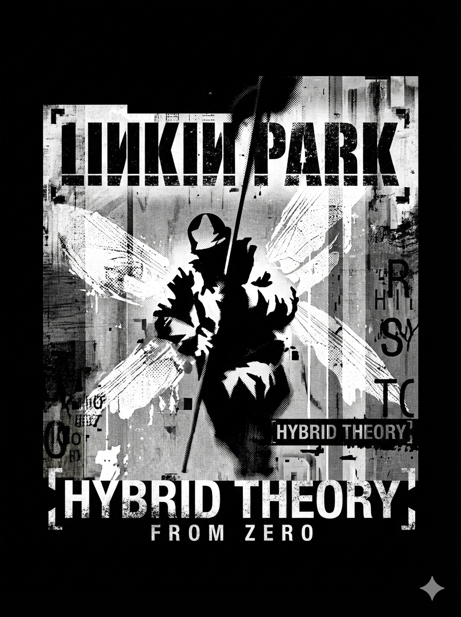 Linkin Park Hybrid Theory Y2K Nu Metal Aesthetic Vintage Glitch Texture - Image 3