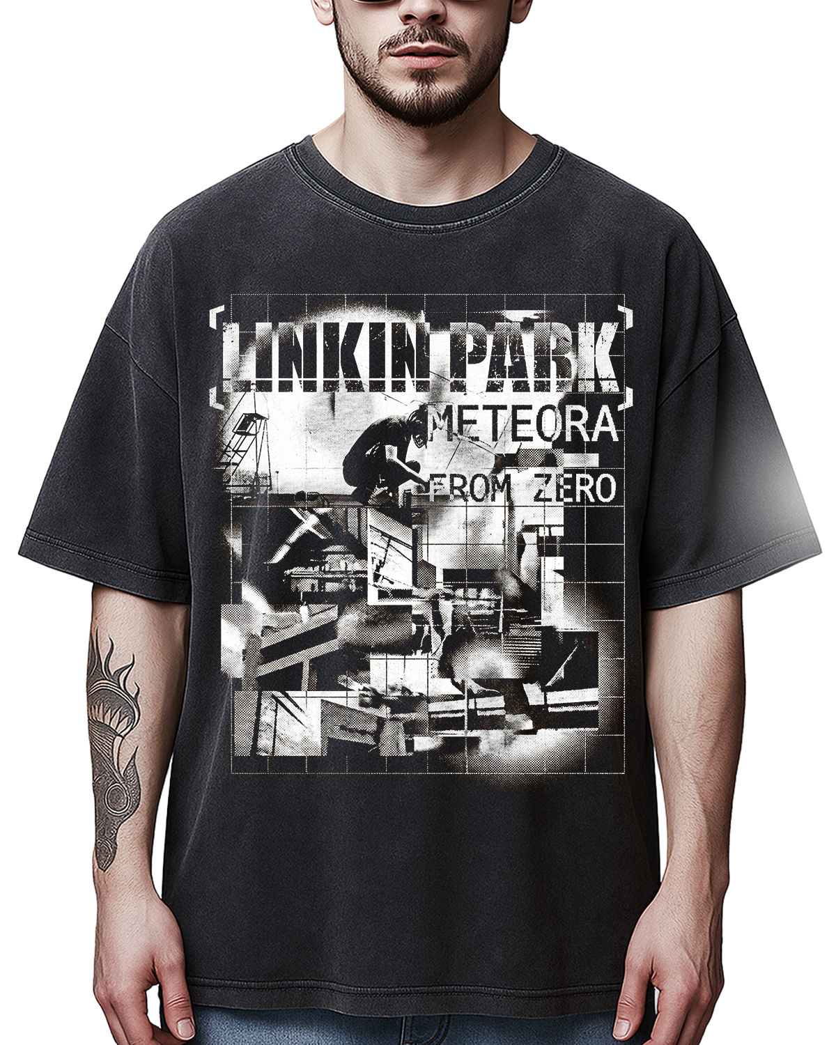 Linkin Park Meteora Glitch Vintage 2000s Nu Metal Bootleg Washed Y2K - Image 6