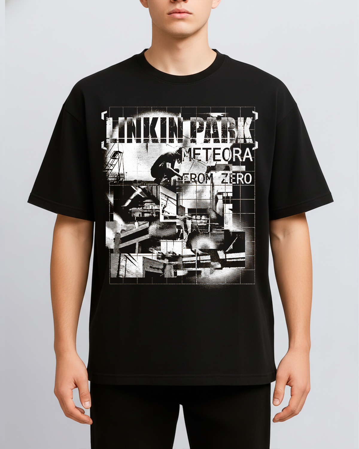 Linkin Park Meteora Glitch Vintage 2000s Nu Metal Bootleg Washed Y2K - Image 3