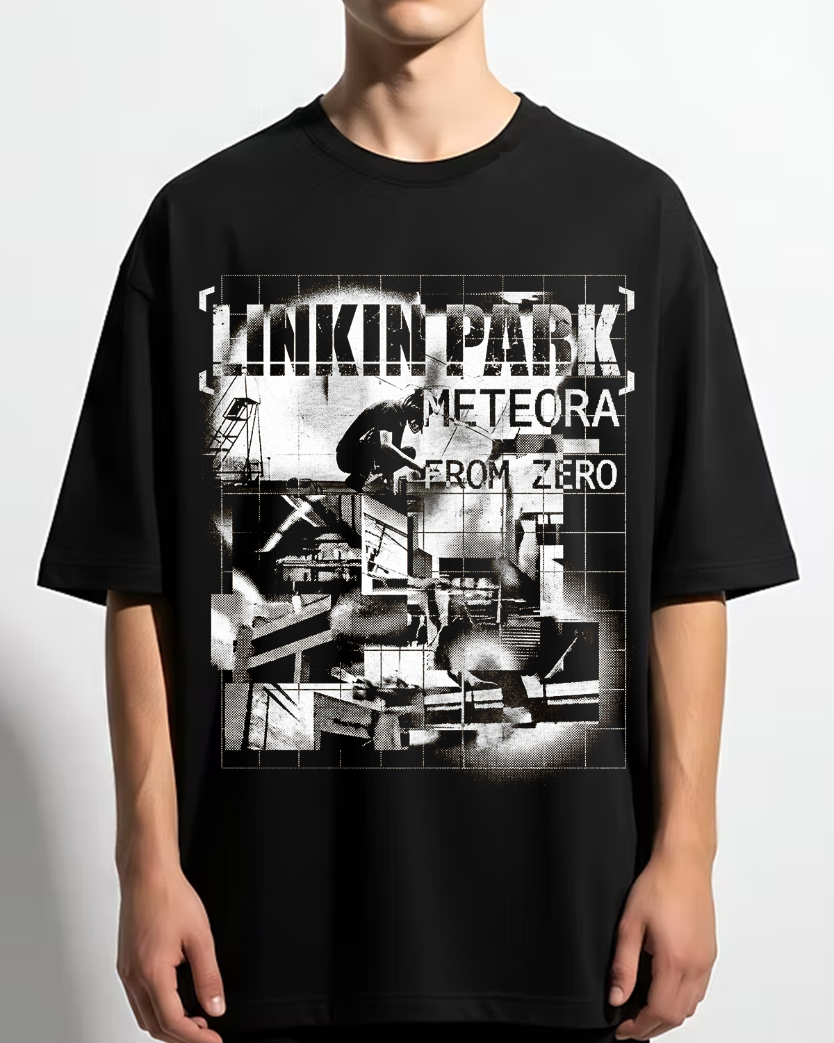 Alternative view of Linkin Park Meteora Glitch Vintage 2000s Nu Metal Bootleg Washed Y2K