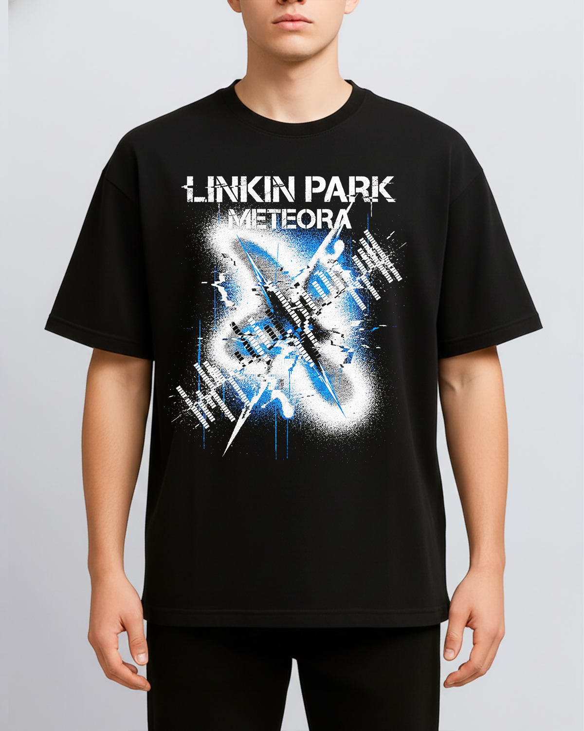 Alternative view of Linkin Park Meteora Vintage Nu-Metal Aesthetic Bootleg Washed Glitch Style