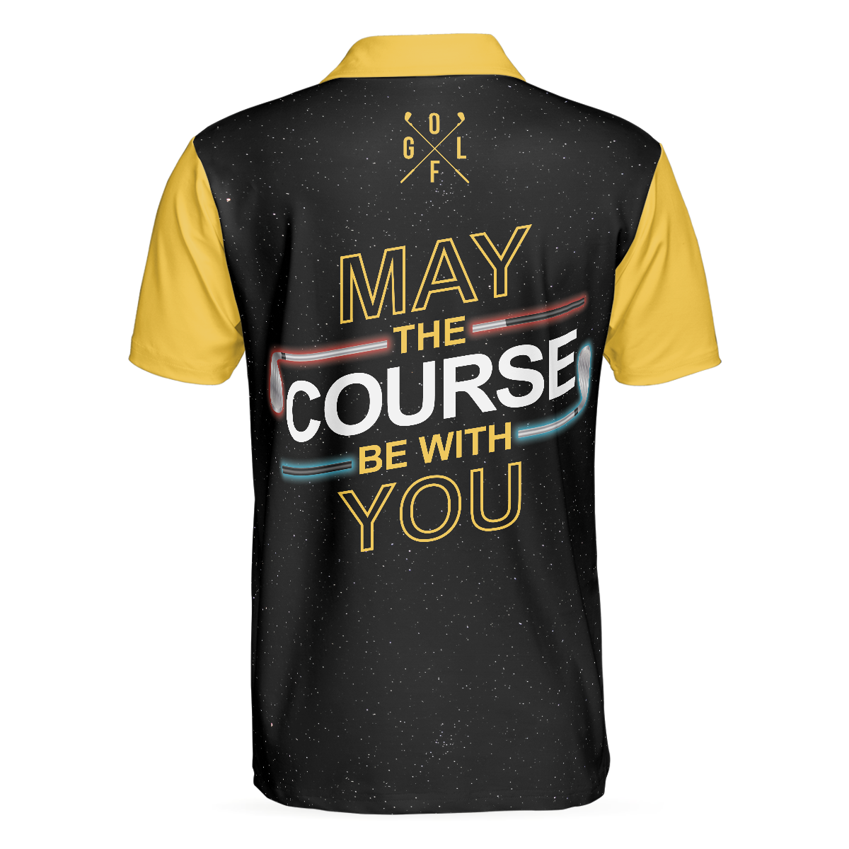 Alternative view of May The Course Be With You Golf Polo Shirt, Galaxy Golf Club Lightsaber Polo Shirt, Best Golf Shirt For Men