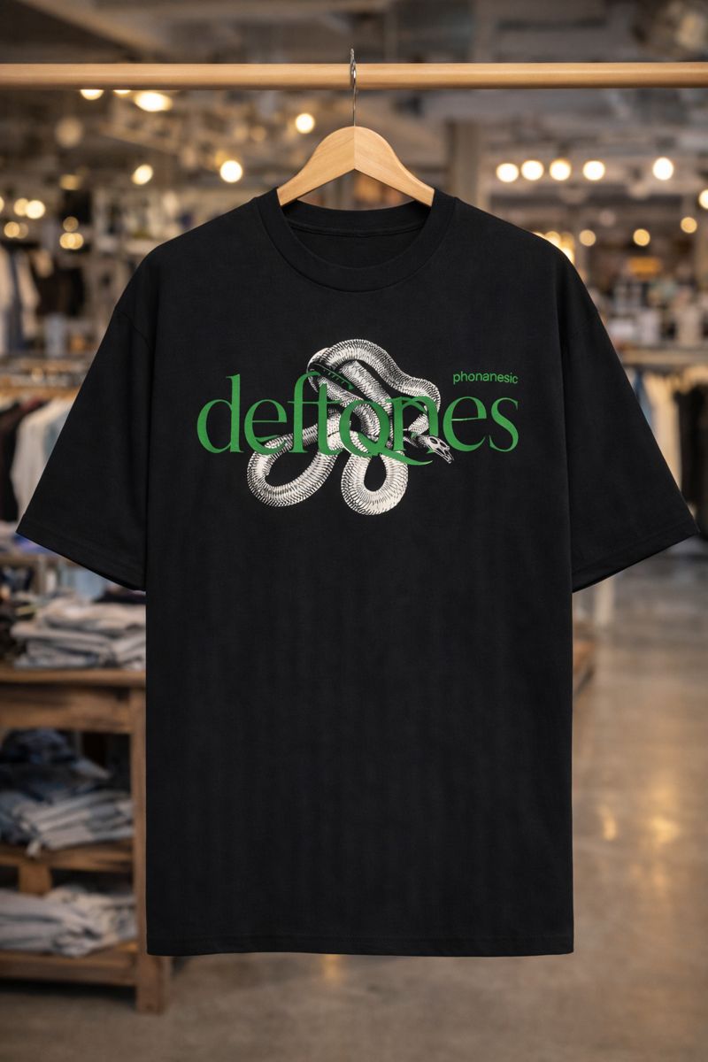 Alternative view of Men's Deftones Graphic Oversized T-Shirt Private Music Snake Cotton Black Adult Size S-4XL