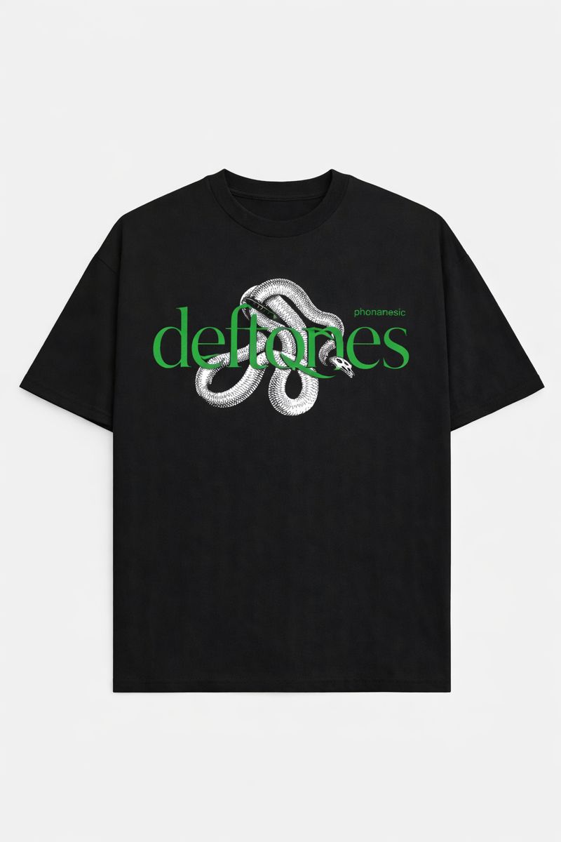 Men's Deftones Graphic Oversized T-Shirt Private Music Snake Cotton Black Adult Size S-4XL