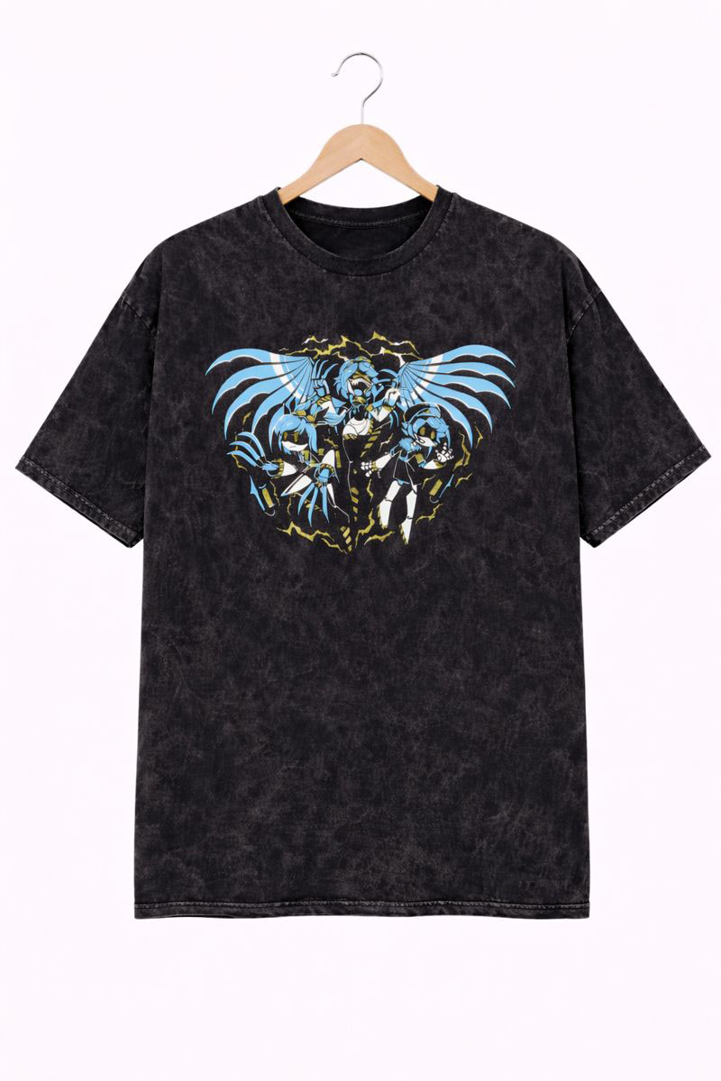 Alternative view of Men's Murder Drones Graphic Oversized T-Shirt J V N Trio Cotton Mineral Wash Black Adult Size S-4XL