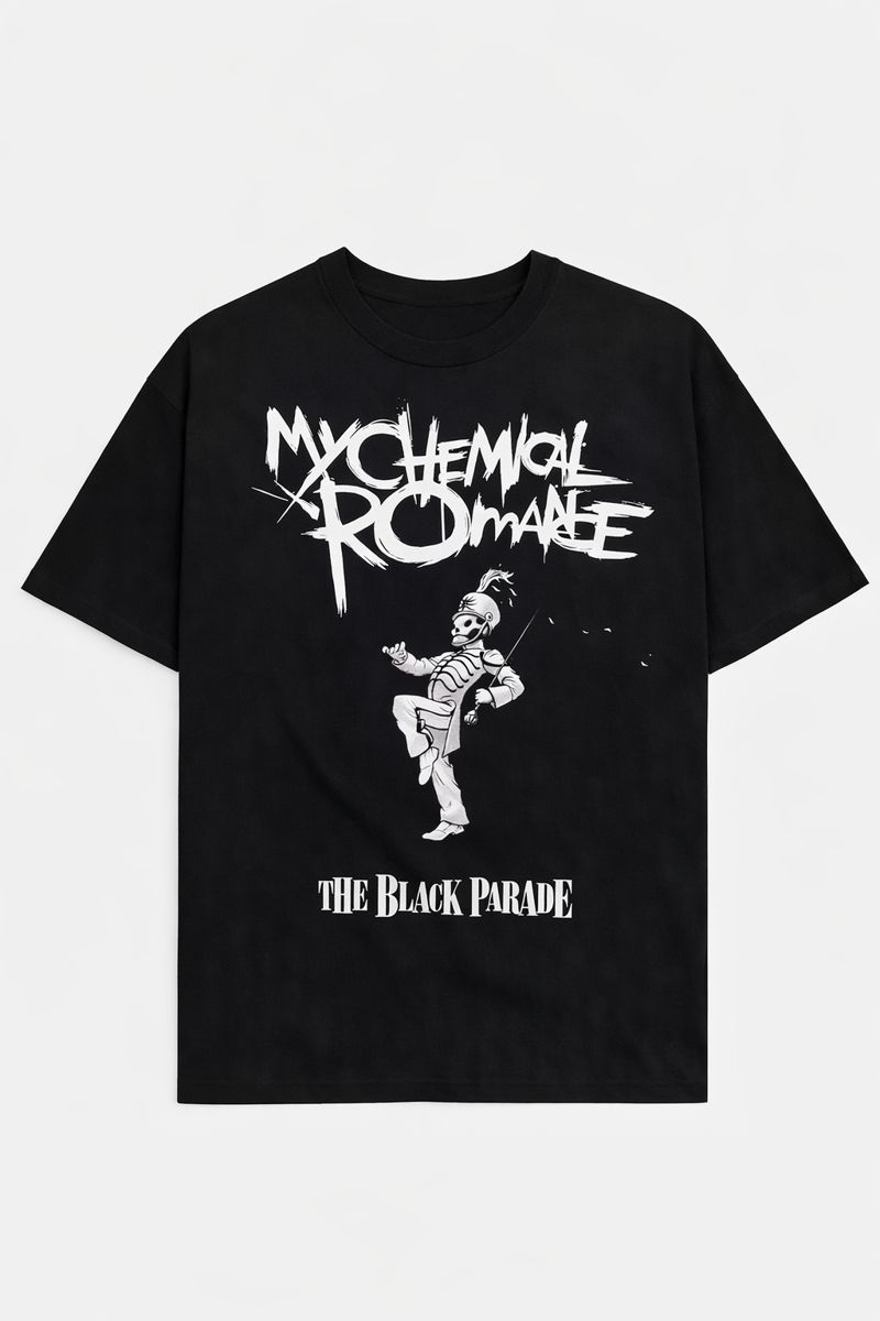 Men's My Chemical Romance Graphic Oversized T-Shirt The Black Parade Cotton Black Adult Size S-4XL