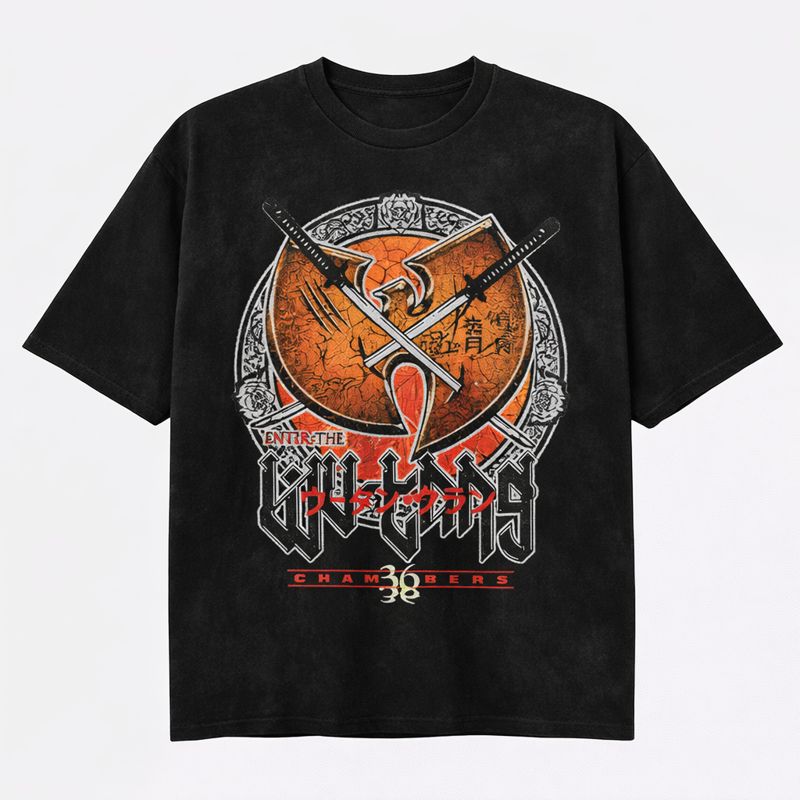 Men's Wu-Tang Clan Graphic Oversized T-Shirt Enter The Wu-Tang 36 Chambers Cotton Sand Adult Size S-4XL