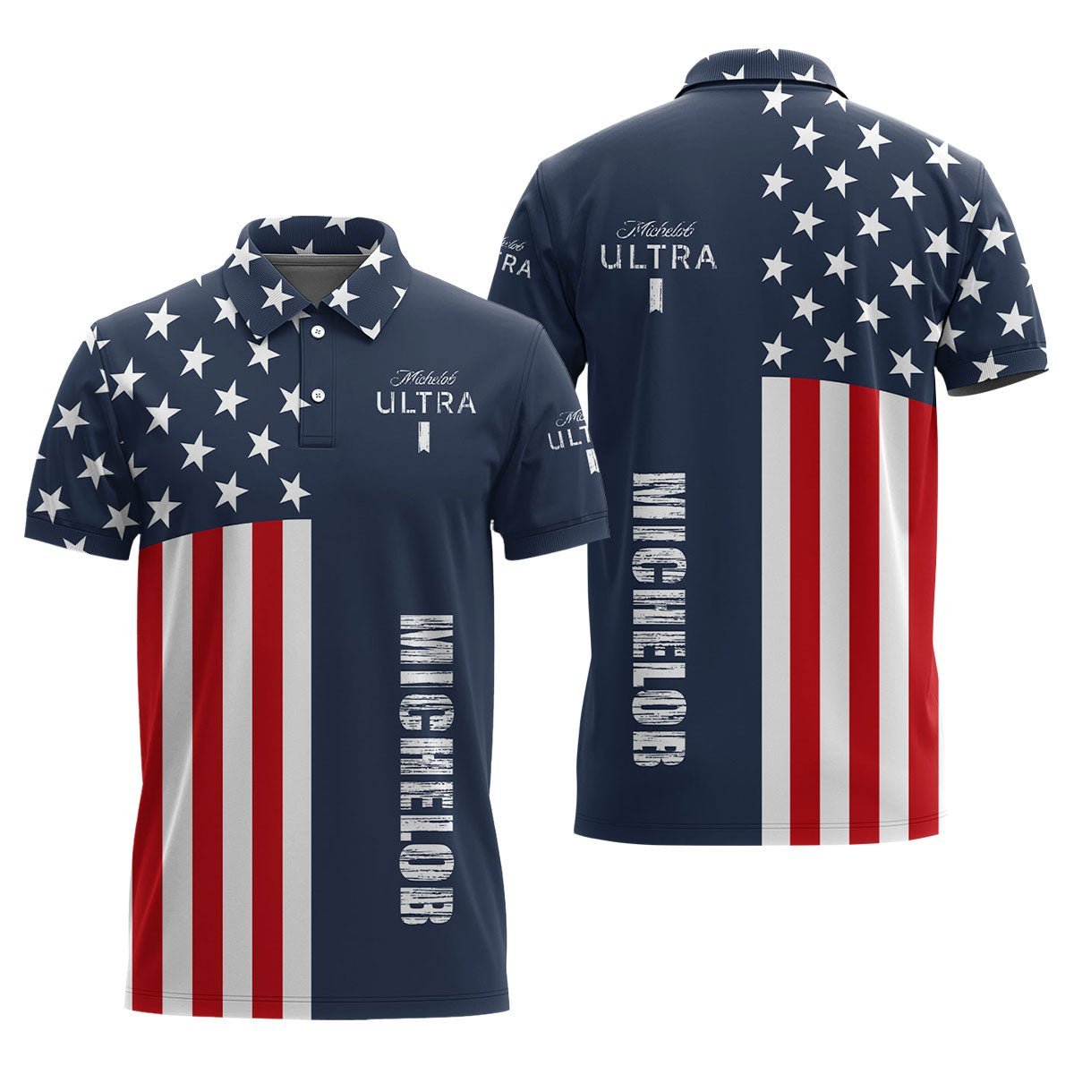 Michelob Ultra America Flag Polo Shirt