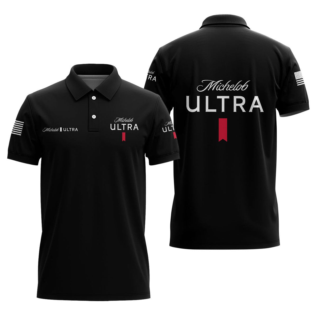 Michelob Ultra USA Flag Polo Shirt