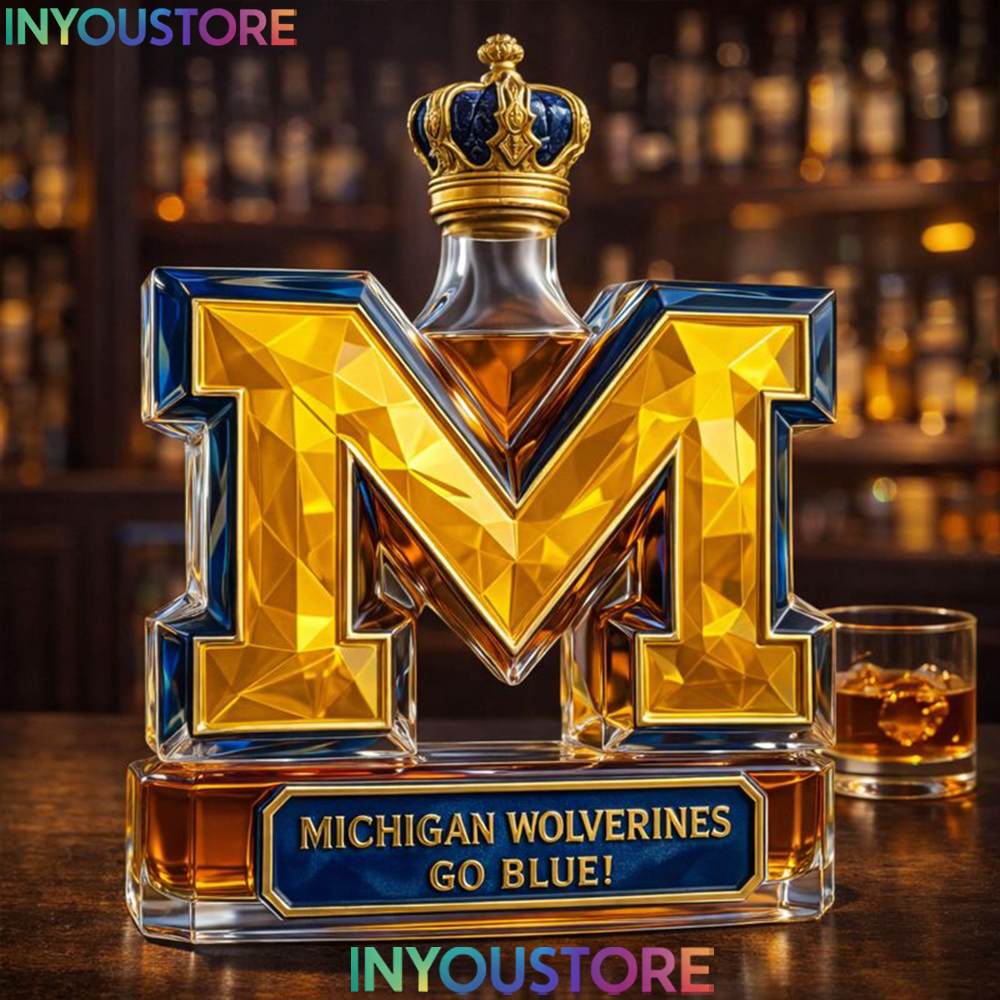 Michigan Wolverines Football Custom Whisky Bottle